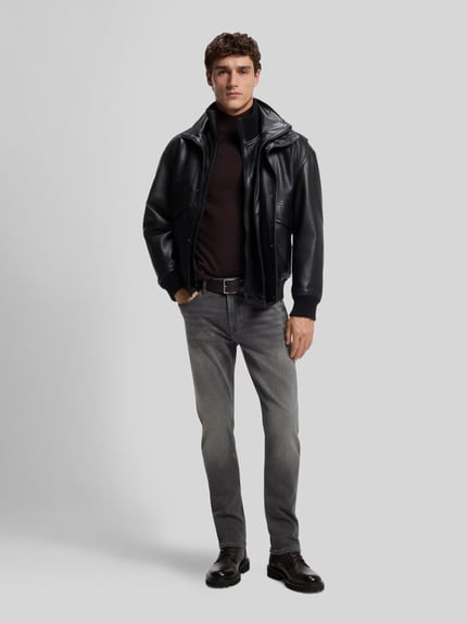 BOSS Orange Slim Fit Jeans mit Label-Detail Modell 'DELAWARE BO' Mittelgrau 1