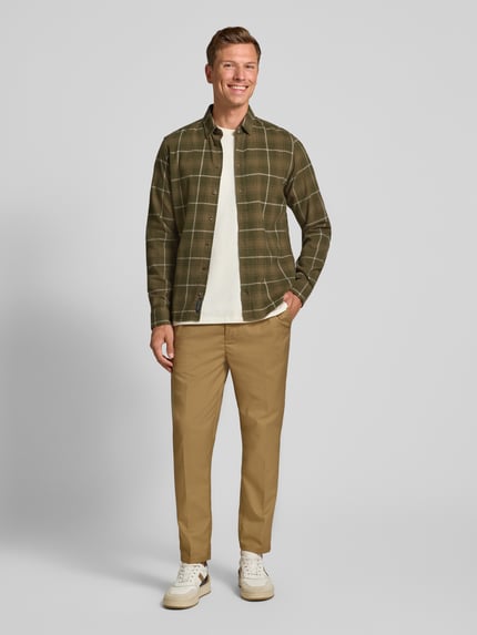 Casual Friday Regular Fit Freizeithemd mit Kentkragen Modell 'MACE' Oliv 1