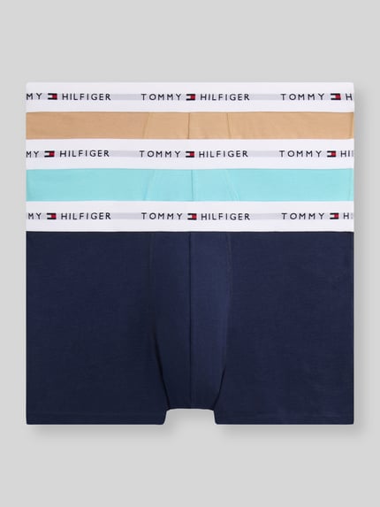 Tommy Hilfiger obcisłe bokserki o kroju regular fit z mieszanki bawełny w zestawie 3 szt. Granatowy 2