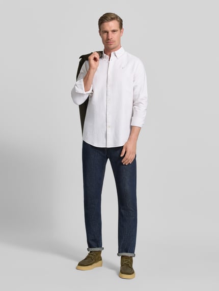 Barbour Tailored Fit Freizeithemd aus reiner Baumwolle Modell 'STRIPED OXFORD' Stein 1