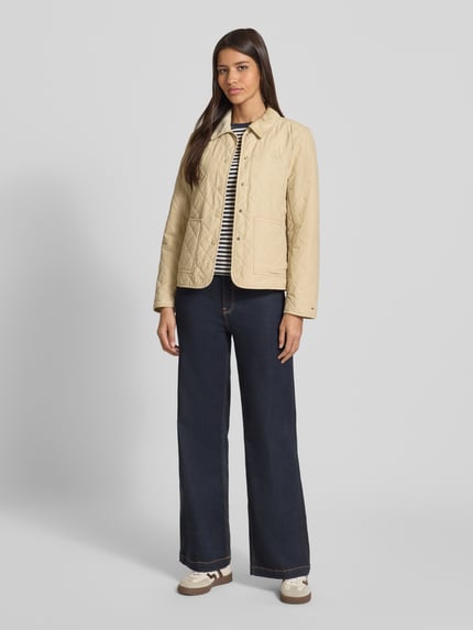 Tommy Hilfiger Kurtka pikowana o kroju slim fit z mieszanki bawełny Piaskowy 1