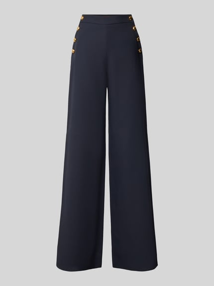 Max Mara Studio Weite Hose aus reiner Baumwolle Modell 'BETULLA' Marine 2