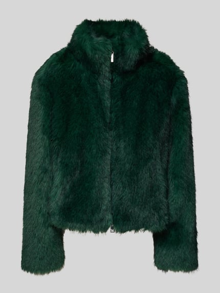 Marc Cain Regular Fit Jacke aus Kunstfell Dunkelgruen 2
