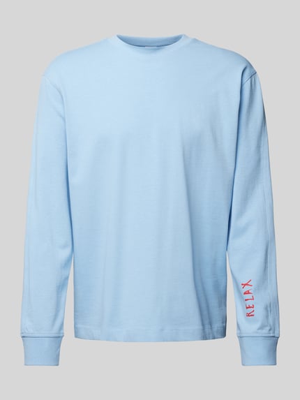 MANGO Longsleeve mit Label-Print Blau 2