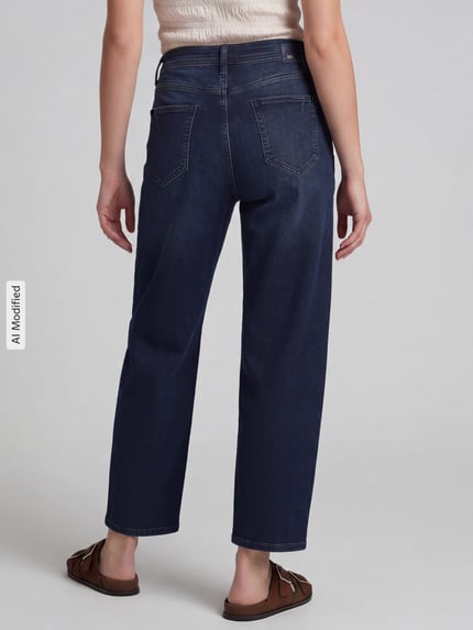 Raffaello Rossi Barrel Jeans aus Baumwoll-Mix Modell 'HANNI 7/8' Dunkelblau 5