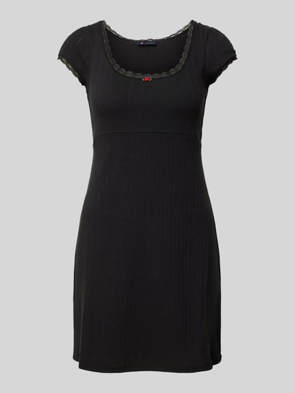 Tommy Jeans Sukienka mini taliowana z czystej bawełny Czarny 2