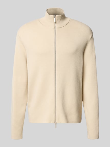 Selected Relaxed fit gebreid jack van viscosemix, model 'TELLER' Offwhite - 2