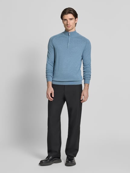 Tom Tailor Regular Fit Troyer aus reine Baumwolle Jeansblau 1