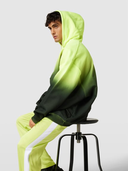 VETEMENTS Bluza z kapturem o kroju oversized z cieniowaniem Neonowy żółty 3
