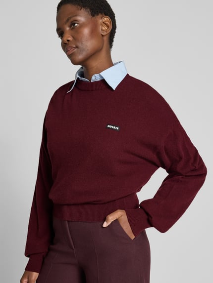 ROTATE Sweatshirt met kasjmier Bordeaux - 3