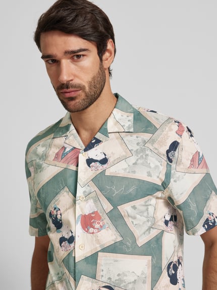 Colours & Sons Regular Fit Freizeithemd mit 1/2-Arm Mint 3