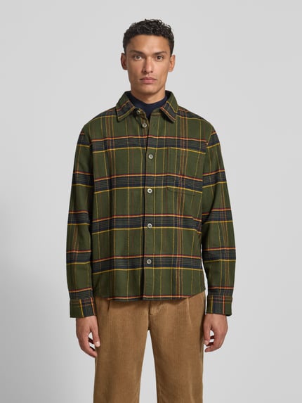 Les Deux Regular fit vrijetijdsoverhemd met kentkraag, model 'Lennon' Donkergroen - 4