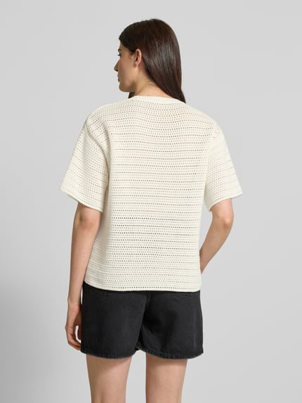 Rich & Royal Gebreid shirt met ronde hals Offwhite - 5