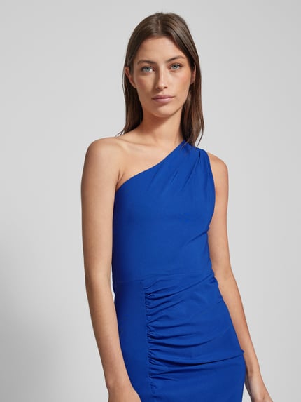 SISTAGLAM Knielanges Cocktailkleid mit One-Shoulder-Träger Royal 3
