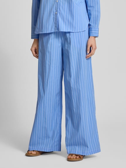 MAX&Co. Wide Leg Stoffhose mit Eingrifftaschen Modell 'GITANE' Bleu 4