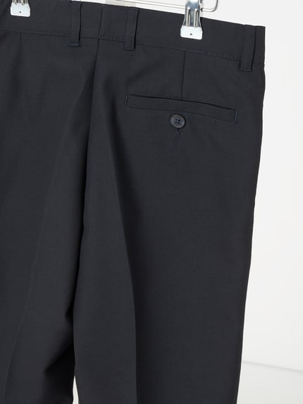 Produktfoto, Stoffen broek met achterzak van G.O.L., scheerwolmix, recht model, steekzakken, knoop- en ritssluiting, zwart textuur