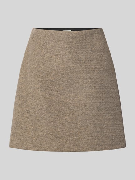 Produktfoto, Minirock mit elastischem Bund Modell 'WOLCA' von ICHI aus Webstoff, A-Linie, Struktur-Muster, beige, Damenmode