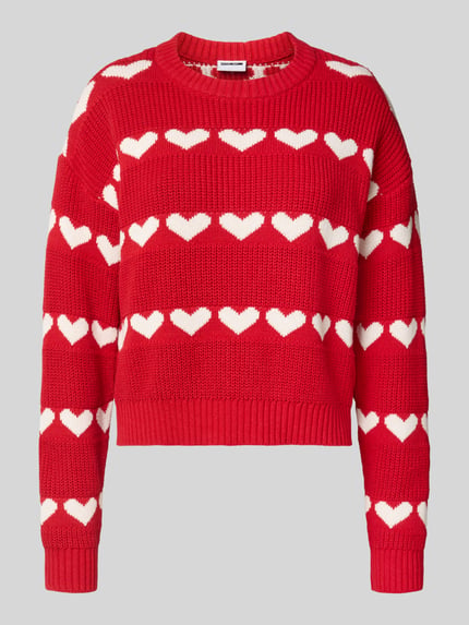 NOISY MAY® Strickpullover mit Rundhalsausschnitt Modell 'BLITZEN' Rot 2