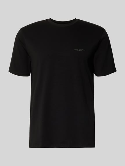 Produktfoto, Extra Slim Fit T-Shirt mit Rundhalsausschnitt von Armani Exchange, czarny, logo, długość tyłu w rozmiarze M: 70 cm