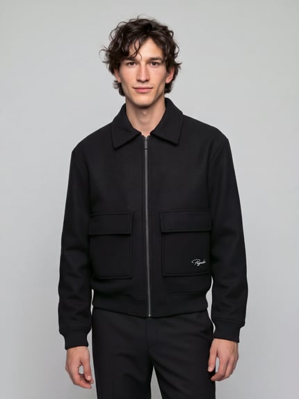 PEGADOR Bomberjacke mit großen Pattentaschen Black 4