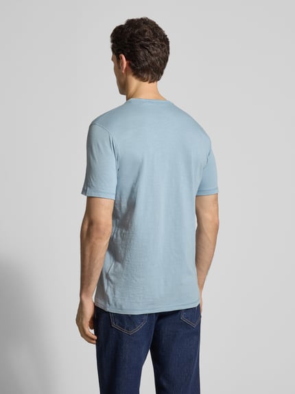 BOSS Orange T-shirt o kroju regular fit z teksturowanej bawełny Model 'TEGOOD' Jasnoniebieski 5