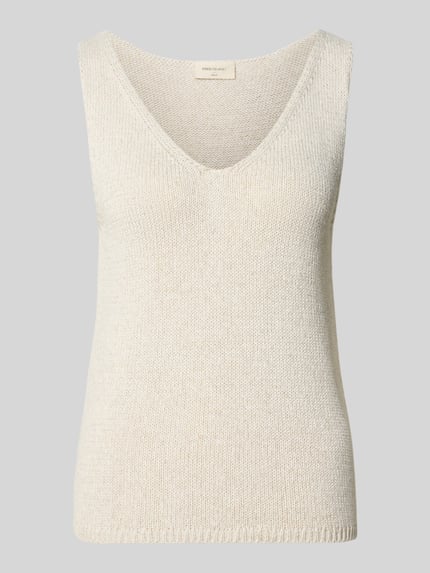 Top z dzianiny z dekoltem w serek Shop The Look MANNEQUINE