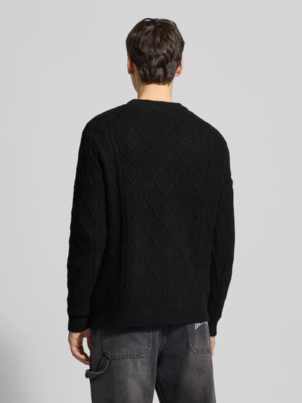 JACK & JONES Gebreide pullover met ronde hals, model 'CAMBRIDGE' Zwart - 5
