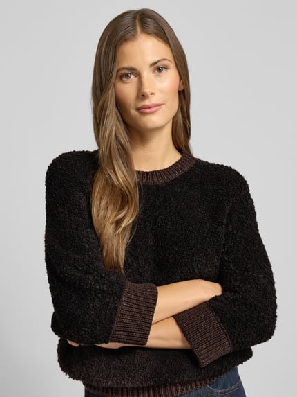 Rich & Royal Loose Fit Strickpullover mit Woll-Anteil Dunkelbraun 3