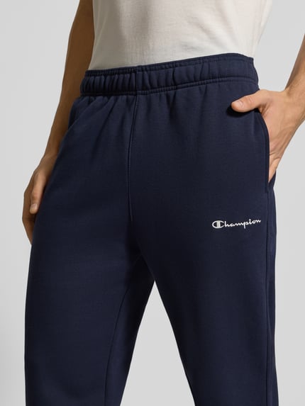 Champion Spodnie dresowe o kroju straight fit z wyhaftowanym logo model ‘Icons’ Granatowy 3