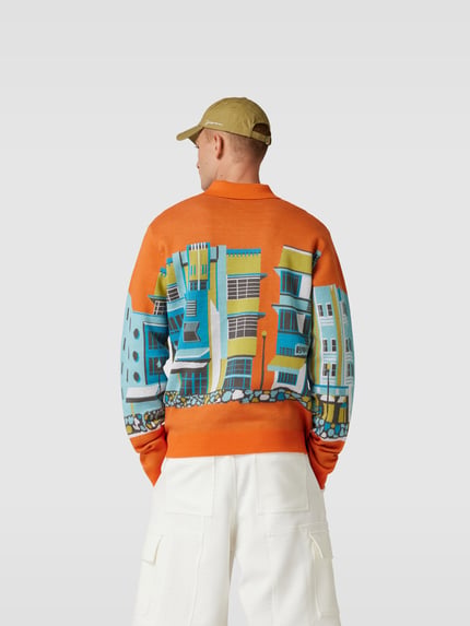 Billionaire Boys Club Strickjacke mit Motiv-Print Orange 5