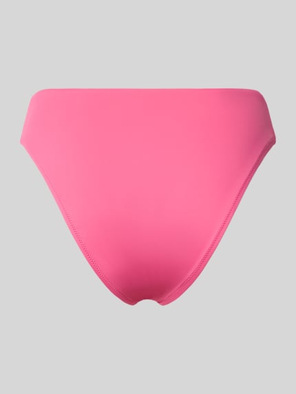 Produktfoto, Bikini-Hose mit Logo-Stitching von Polo Ralph Lauren, Farbe Pink, glatte Textur, Optik: Unifarben, Applikation: Logo-Stitching