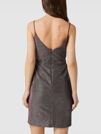 LUXUAR FASHION sukienka koktajlowa w kopertowym stylu Wiśniowy 5