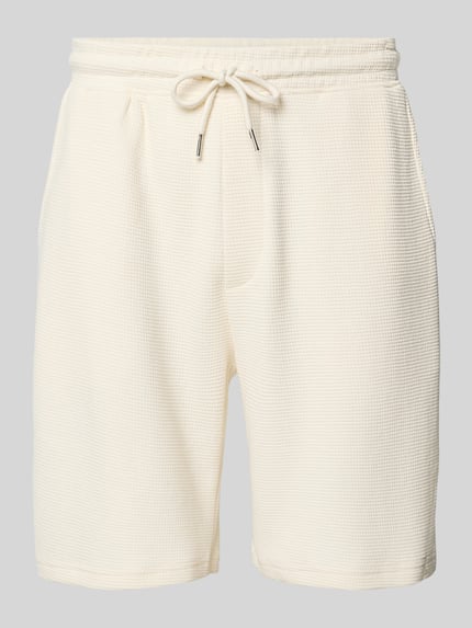 Redefined Rebel Sweatshorts aus Baumwoll-Mix mit Strukturmuster Modell 'KNOX' Offwhite 2