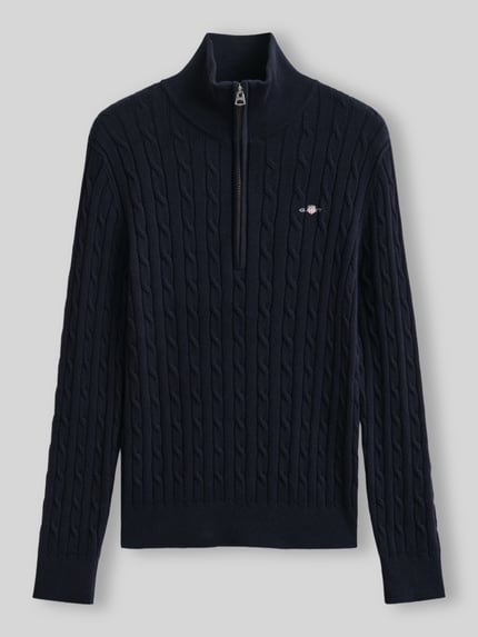 GANT Regular Fit Troyer aus reiner Baumwolle mit Logo-Stitching Marine 2