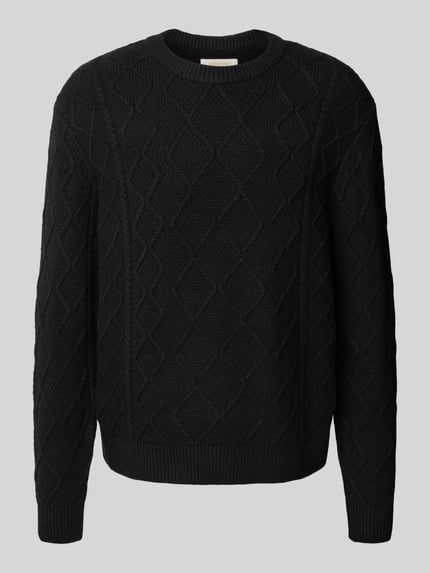 JACK & JONES Gebreide pullover met ronde hals, model 'CAMBRIDGE' Zwart - 2