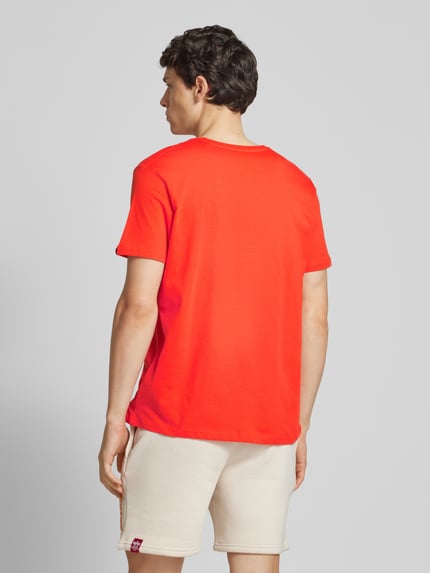 Alpha Industries T-shirt z nadrukiem z logo Pomarańczowy 5