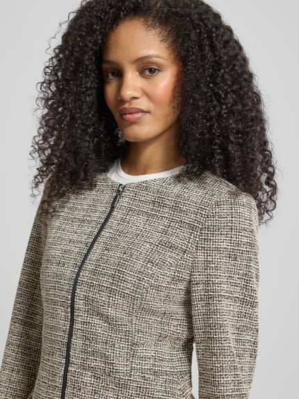 Christian Berg Woman Selection Regular fit jacquardblazer met ronde hals Camel - 3