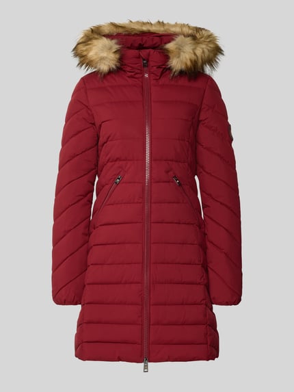 Superdry Regular Fit Steppmantel mit Kunstfellbesatz Modell 'Fuji' Dunkelrot 2