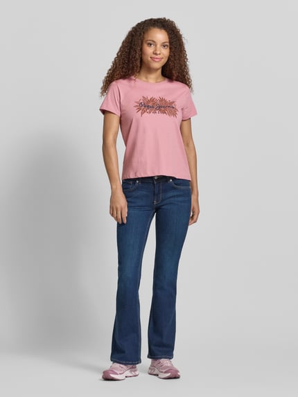 Pepe Jeans Boxy fit T-shirt van puur katoen model 'CRISTINA' Roze - 1