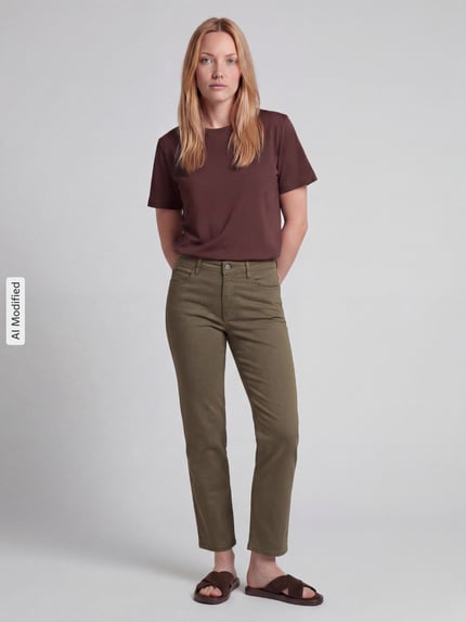 MAC Straight Fit Jeans aus Baumwoll-Mix Modell 'Dream' Oliv 1
