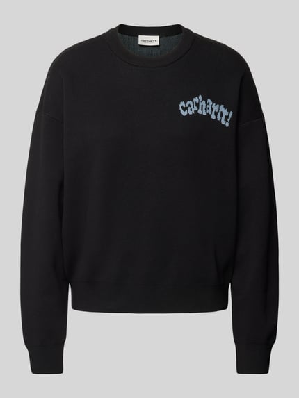Carhartt Work In Progress Sweter z dzianiny z nadrukiem z logo model ‘AMOUR’ Czarny 2