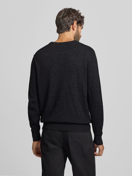 Marc O'Polo Regular Fit Pullover aus Baumwoll-Mix mir Schurwoll-Anteil Dunkelgrau 5