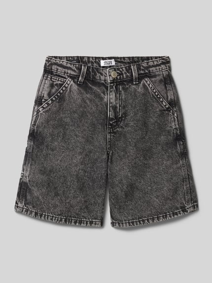 JACK & JONES Szorty jeansowe o kroju regular fit z 5 kieszeniami model ‘TONY’ Czarny 1