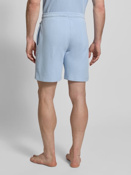 BOSS Szorty o kroju regular fit z fakturą wafla model 'STRUCTURE' Jasnoniebieski 5