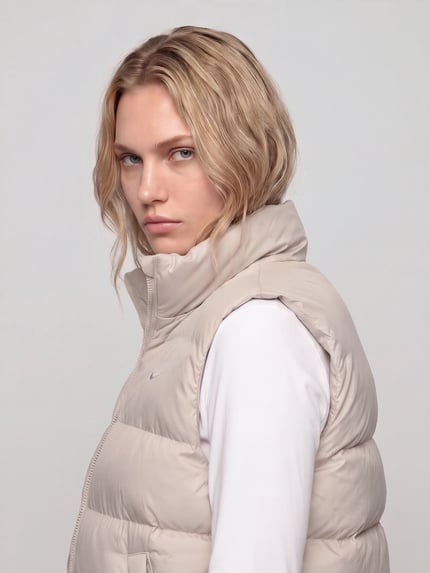 Nike Steppweste mit hohem Stehkragen Beige 3