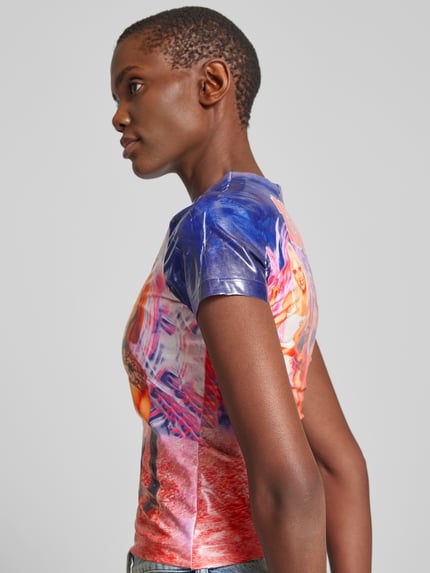 Diesel T-shirt met all-over motief Blauw - 3