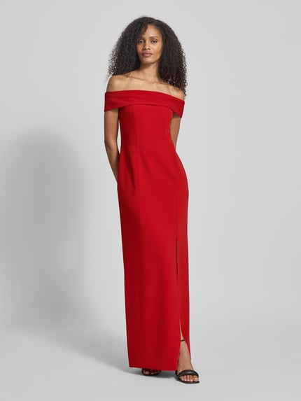 Lauren Ralph Lauren Abendkleid mit Carmen-Ausschnitt Rot 4