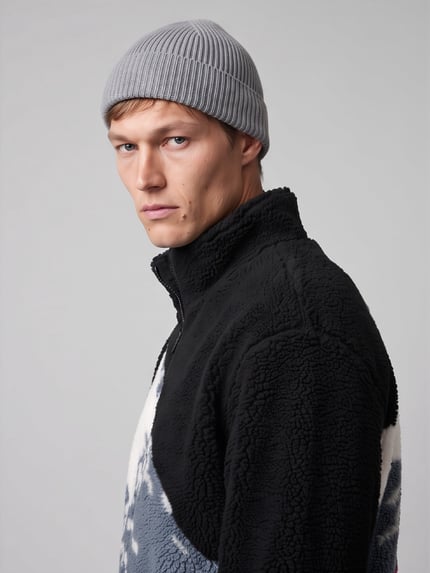 ONLY & SONS Teddyjacke mit großem Bergmotiv Black 3