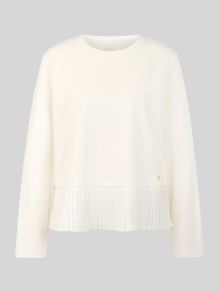 Marc Cain Regular Fit Langarmshirt aus Baumwoll-Mix  Offwhite 2