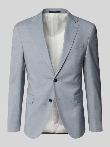 Produktfoto, Slim Fit 2-Knopf-Sakko mit Pattentaschen von JOOP! Collection, hellgrauer Woll-Mix mit Lyocell-Anteil, strukturierte Oberfläche